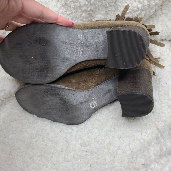 Sbicca Jessa Fringed Suede Leather Boho Ankle Boots size 9 - Picture 11 of 11